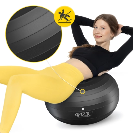 AIR BALL DONUT gimnasztikai labda, fekete