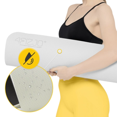 TPE csúszásgátló jóga- és edzőszőnyeg, 1 cm, szürke