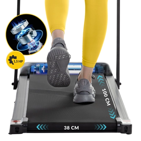 TM LIGHT elektromos futópad otthoni használatra, az íróasztal alatt