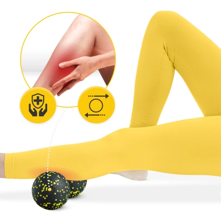 EPP dupla masszázslabda, 12 cm, sárga