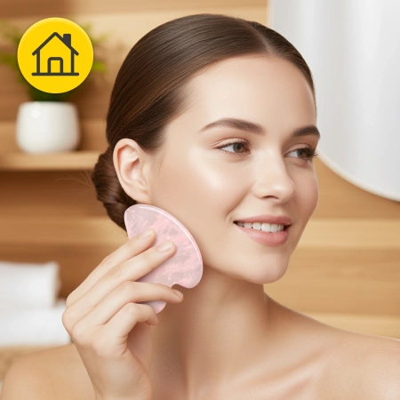 Klasszikus Gua Sha kő természetes rózsakvarcból