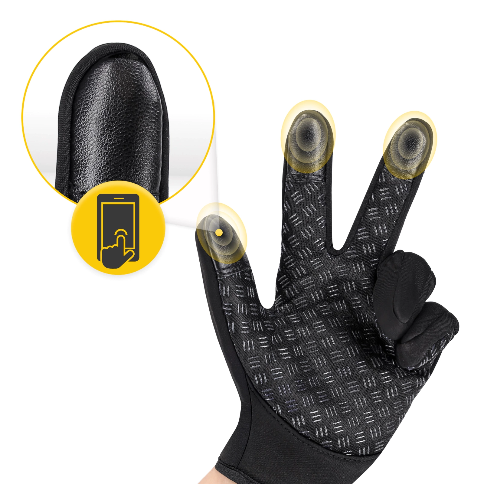 rekawiczki do biegania termoaktywne biegowe czarne 4fizjo