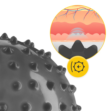 Tüskés rehabilitációs labda, 20 cm, szürke