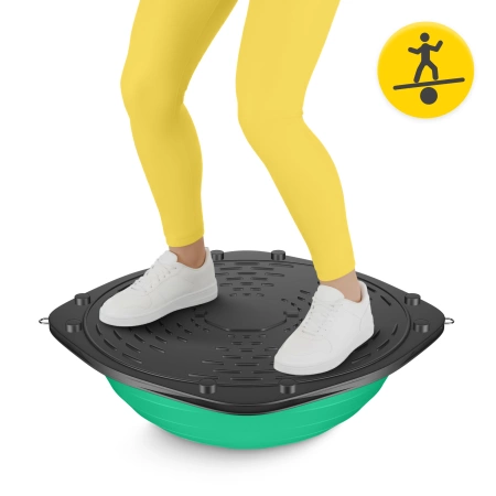 Egyensúlyozó félgömb gumis expanderrel, zöld