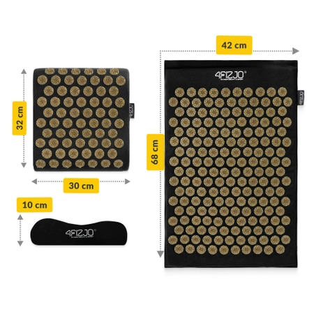 ERGO párnával ellátott akupresszúrás matrac, fekete