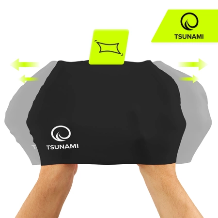 TSUNAMI unisex úszósapka, fekete