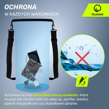 TSUNAMI vízálló zsák, 20 l, kék