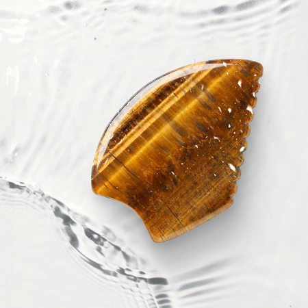 Barázdált Gua Sha kő természetes tigris szeme kvarcból