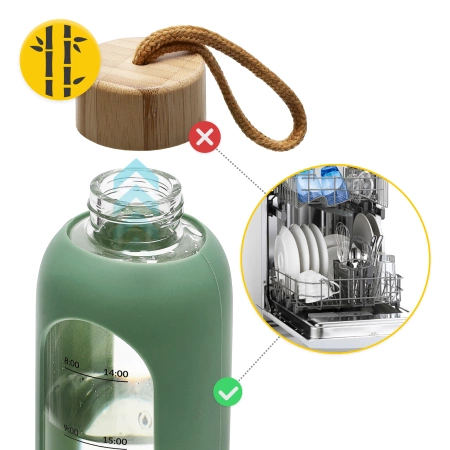 Üvegkulacs, 1 L, zöld