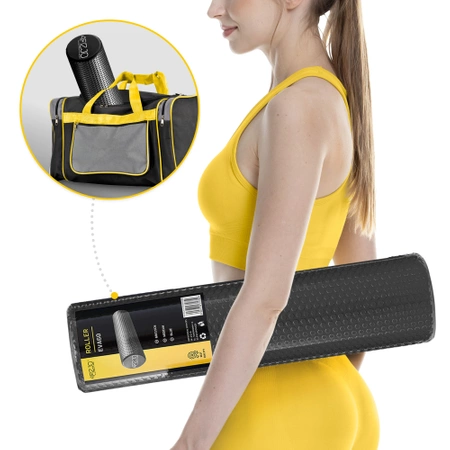 CARE+ bordázott masszázshenger, 60 cm, fekete