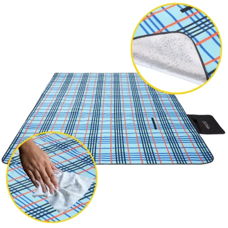 Vízlepergető piknik takaró, 200 × 200 cm