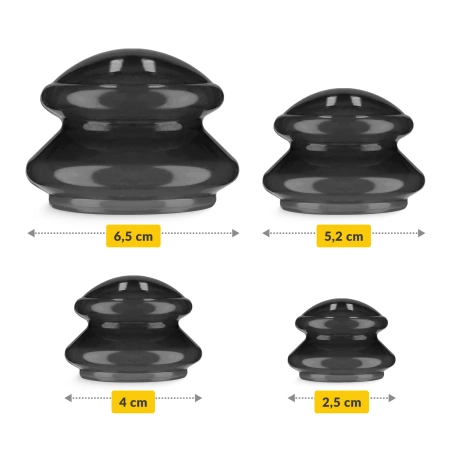 MED+ szilikonköpöly készlet, 4 db, fekete