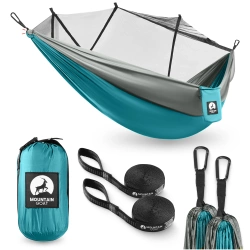 Mountain Goat egyágyas utazó függőágy szúnyoghálóval, szürke és türkiz