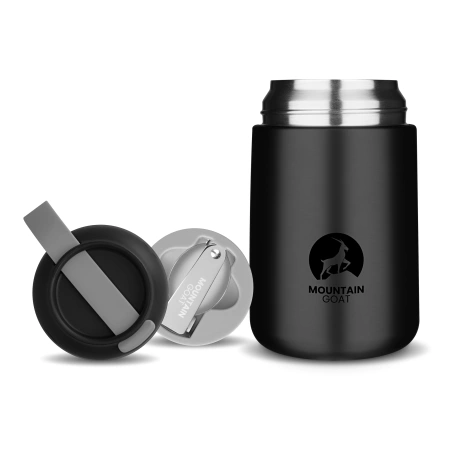 720 ml-es rozsdamentes acél ebédtermosz, fekete