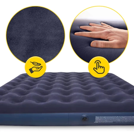 Avenli pumpával és párnával ellátott kétszemélyes felfújható matrac, 203 x 152 x 22 cm