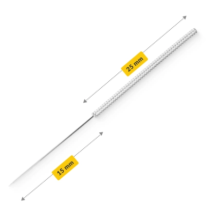Vezetővel rendelkező akupunktúrás tűk, 100 db, 0,25 x 15 mm