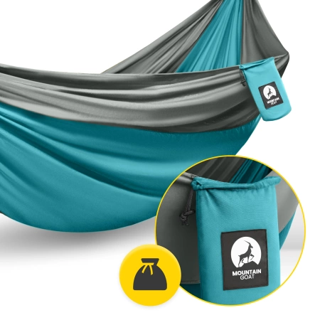 Mountain Goat egy személyes utazási függőágy, szürke és türkiz