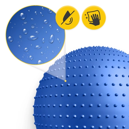 Felfújható, tüskés masszázslabda, 65 cm, kék