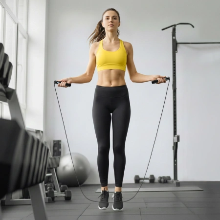 Számlálóval és golyóval ellátott ugrálókötél, fekete