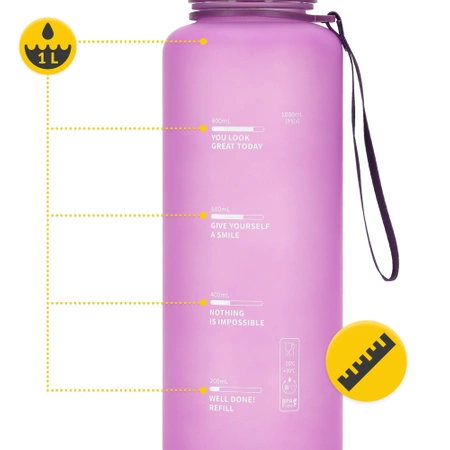 Sportkulacs, 1 L, rózsaszín