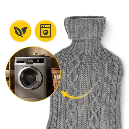 Gumi melegítőpalack pulóver mintás szövetborítással, 2 l