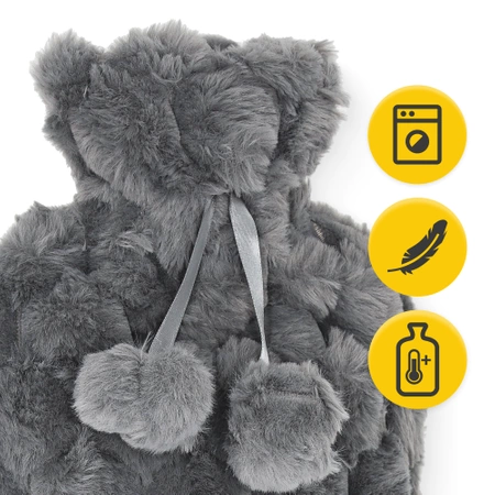 Gumi melegítőpalack plüss szövetborítással, 2 l