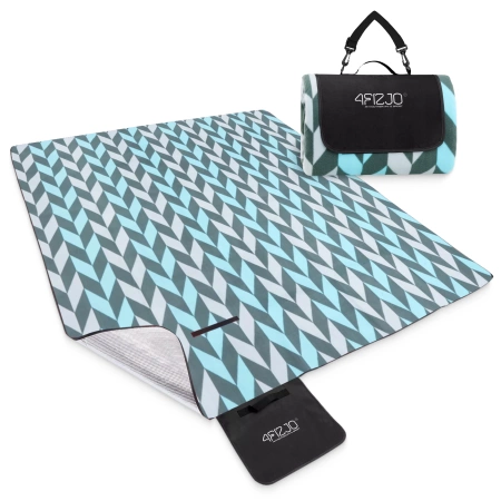 Szigeteléssel rendelkező piknik- és strandtakaró, 200 x 200 cm, halszálka mintás