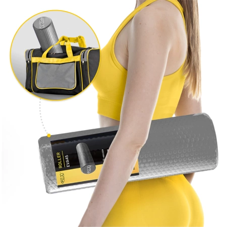 CARE+ bordázott masszázshenger, 45 cm, szürke