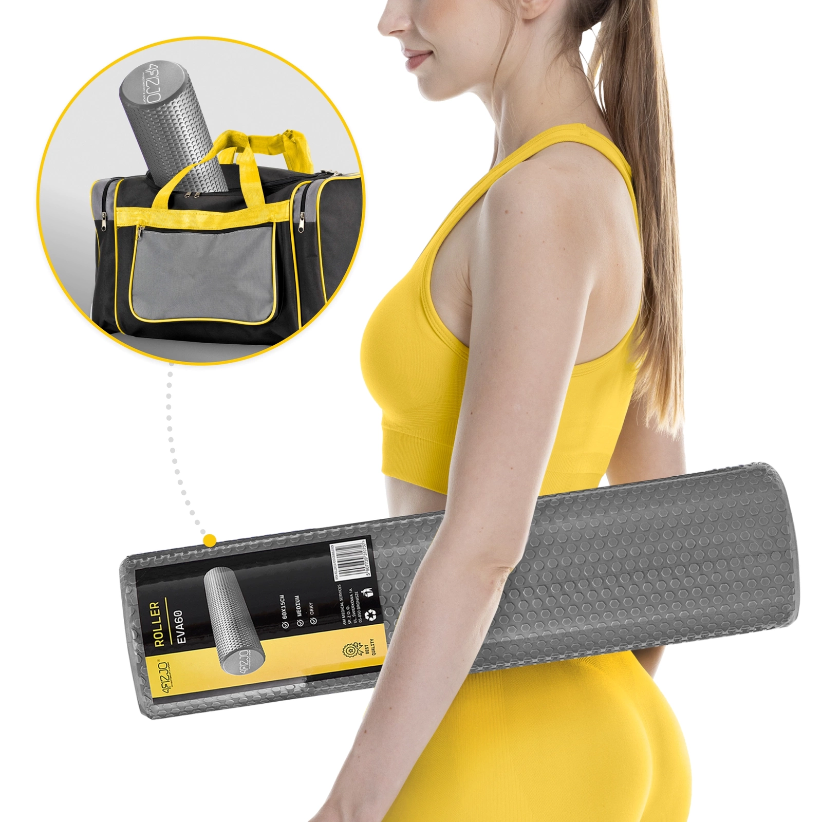 roller do masazu z wypustkami pentagram 60cm care+ walek