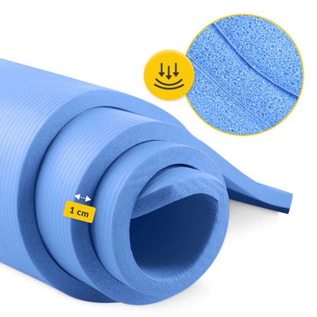 NBR torna- és jógaszőnyeg, 180 × 60 × 1 cm, kék