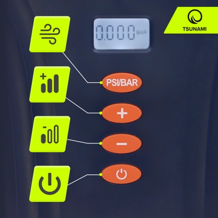 TSUNAMI akkumulátorral ellátott elektromos pumpa SUP deszkához