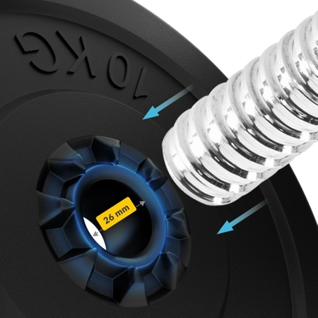 20 kg-os bitumenes súlyzókészlet + 180 cm-es egyenes súlyzórúd