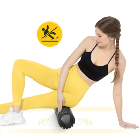 EVA bordázott masszázshenger, 45 cm, fekete