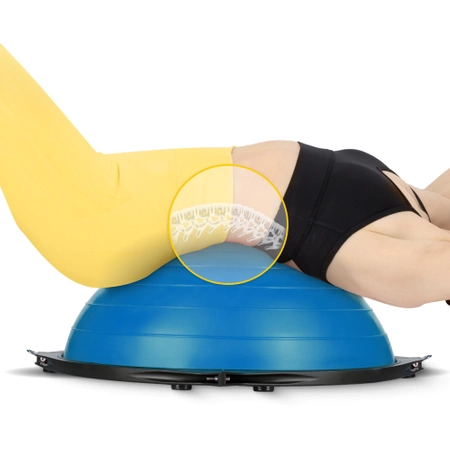 Gumiszalaggal ellátott egyensúlyozó félgömb, kék