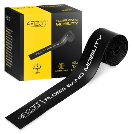 FLOSS BAND rehabilitációs gumiszalag, 1,5 mm, fekete