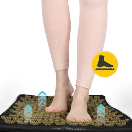 Akupresszúrás szőnyeg párnával, fekete