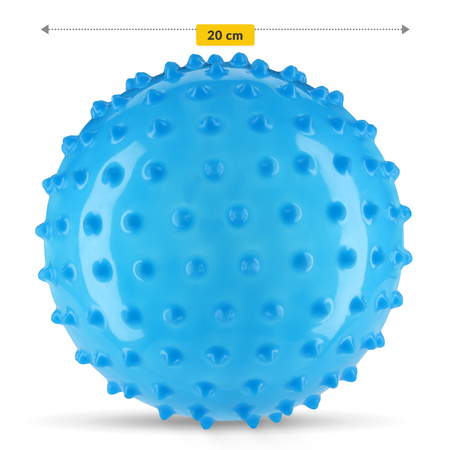 Tüskés rehabilitációs labda, 20 cm, kék