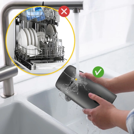 Rozsdamentes acél étkezési termosz, 1 l, fekete