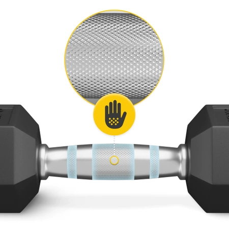 HEX acél kézi súlyzó, 1 x 20 kg