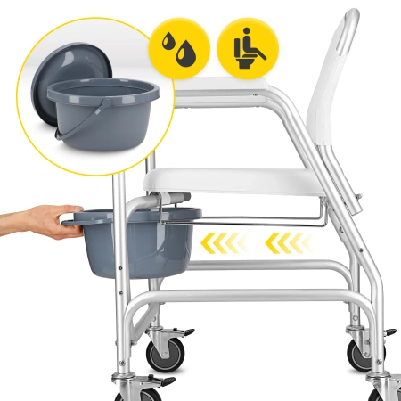 Zuhanyzószék háttámlával és kartámasszal