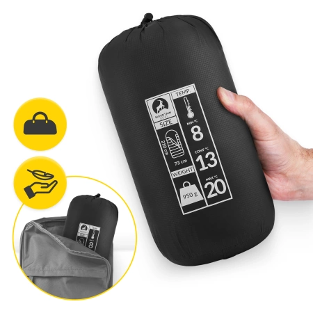 Mountain Goat STANDARD múmia alakú hálózsák, fekete