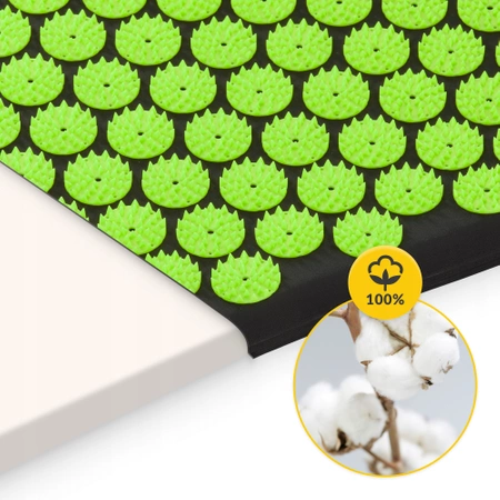 Párnával ellátott klasszikus nagy akupresszúrás szőnyeg, XL, zöld
