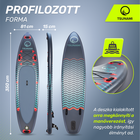 TSUNAMI SUP deszka, 350 cm, T03