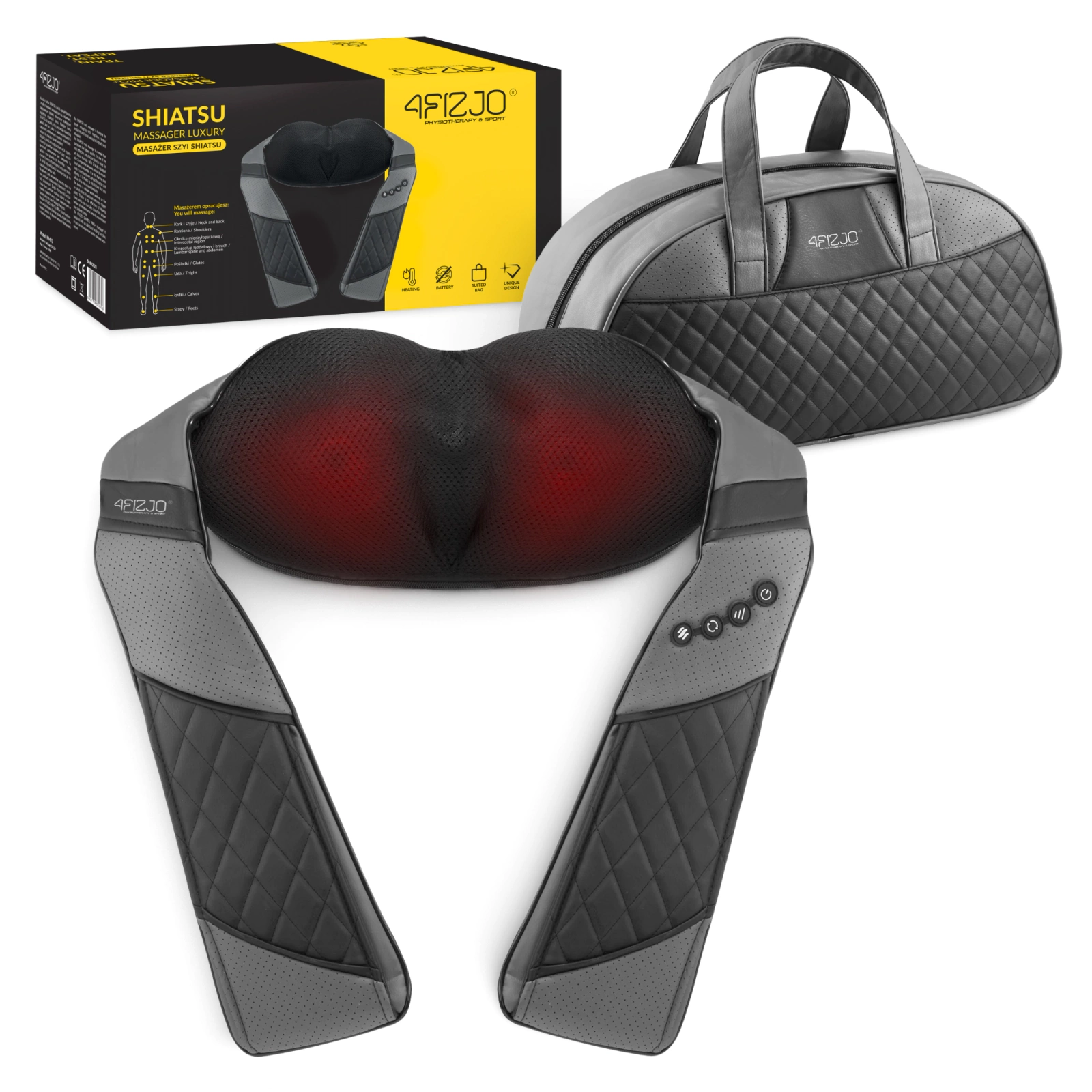 pas masujacy kark cialo shiatsu luxury+ ramiona plecy rozgrzewajacy