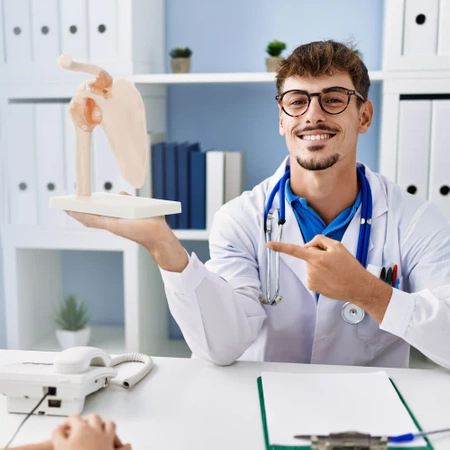 A vállízületet és szalagjait ábrázoló élethű, 1:1-es méretű, anatómiai modell