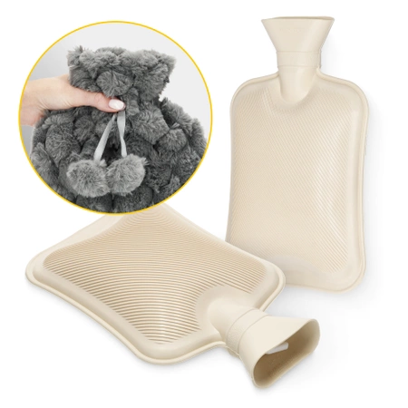 Gumi melegítőpalack plüss szövetborítással, 2 l