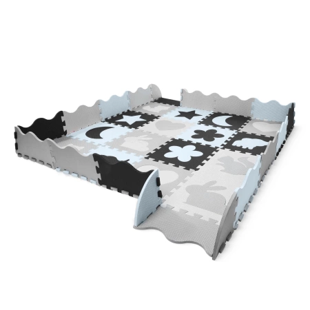 Gyerek oktató puzzle szőnyeg, 150 x 150 cm, fehér