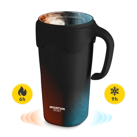 Szívószálas termosz bögre, 650 ml, fekete