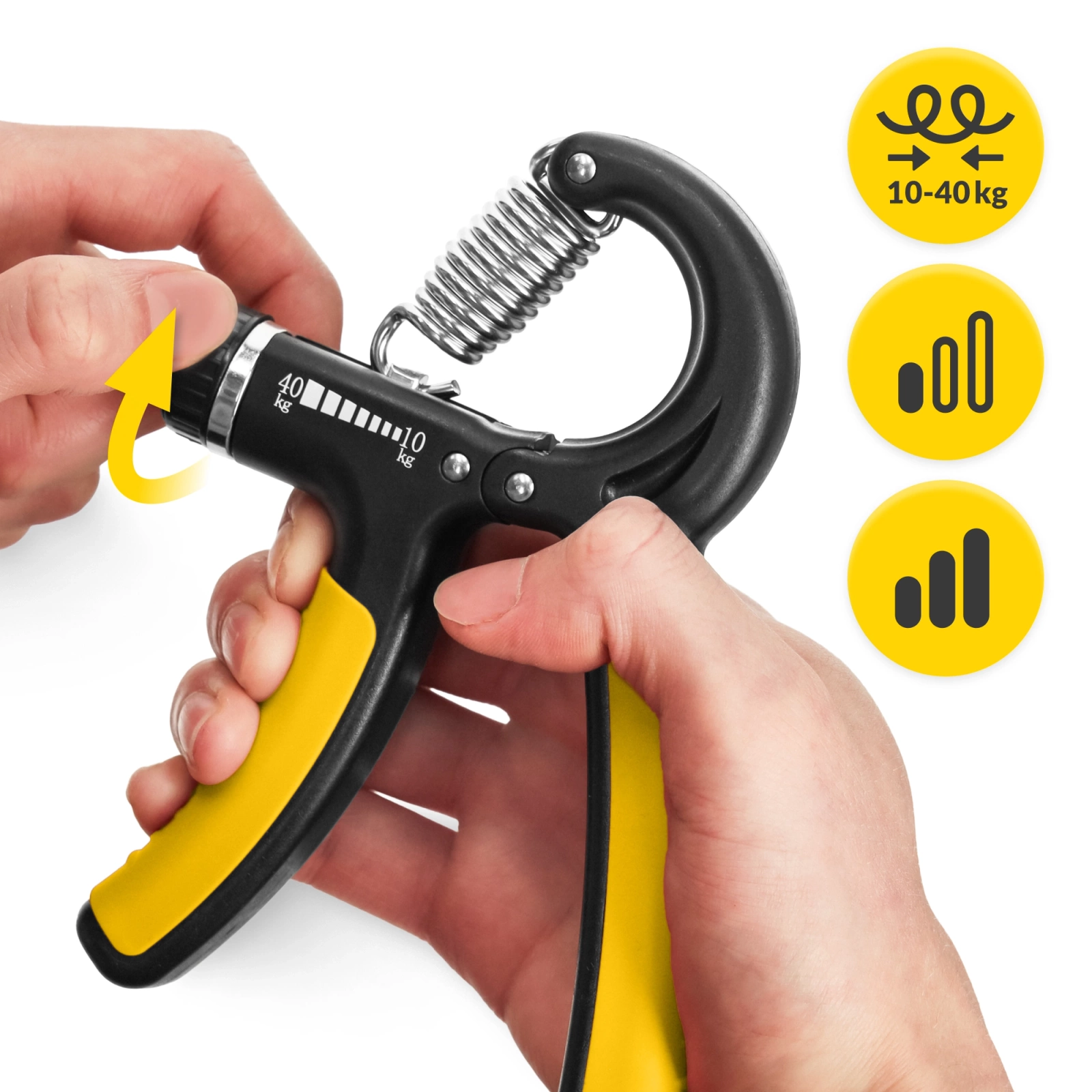 Ściskacz do rąk dłoni regulowany z regulacją oporu antypoślizgowe nakładki