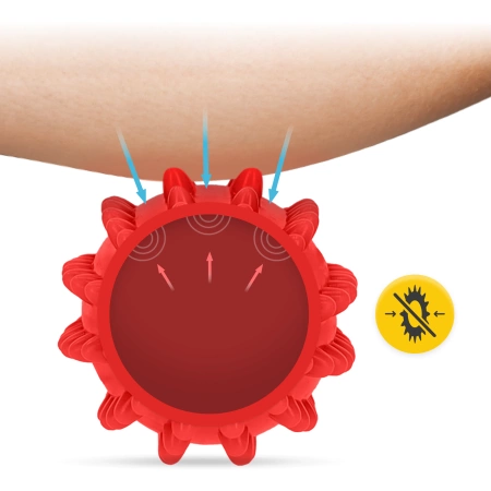 Bab alakú masszírozó labda, piros